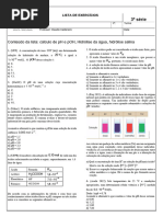 Lista de Exercícios de PH, pOH e Hidrólise Salina