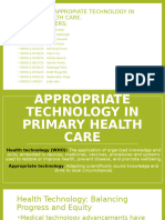 Appropriate Technology in Primary Health Care