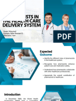 Role of Pharmacists in The Healthcare Delivery System