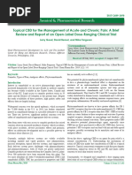 Topical CBD For The Management of Acute and Chronic Pain: A Brief Review and Report of An Open-Label Dose-Ranging Clinical Trial