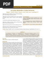 Secondary Metabolites of Smilax Nantoensis 2114