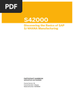 Discovering The Basics of SAP S/4HANA Manufacturing: Participant Handbook