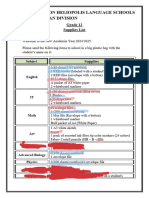 g12 Supplies List 2024 - 2025