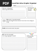 Personal Narrative Graphic Organizer: Name