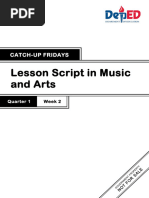 Music&ArtsLessonScript - Q1 - W2 - Reading&Values Education - Manacho