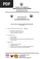 BONHS - Report On MATATAG Curriculum Implementation