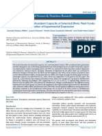 Phenol Content and Antioxidant Capacity of Selected Ethnic Plant Foods: Alleviation of Experimental Depression