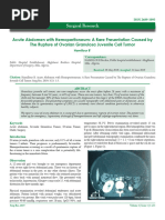 Acute Abdomen With Hemoperitoneum: A Rare Presentation Caused by The Rupture of Ovarian Granulosa Juvenile Cell Tumor