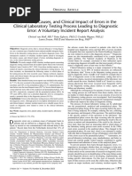 The Nature, Causes and Clinical Impact of Errors in The Lab