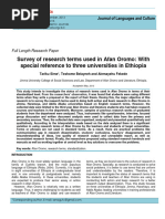 Survey of Research Terms Used in Afan or