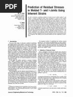 (Paper) (1996) Prediction of Residual Stresses in Welded T - and I-Joints Using Inherent Strains