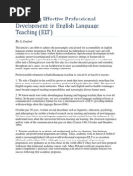 England (1998) - Promoting Effective Professional Development in ELT