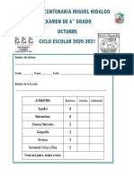 Examen 6° Grado Con Clave