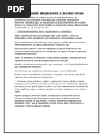 La Carta de Colores Empleada Durante La Creación de Un Plano