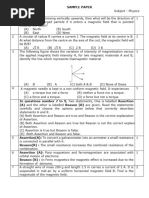 Sample Paper - XII Physics