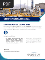 Comunicacion de Cierre Contable 2021