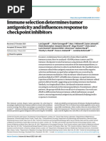 Immune Selection Determines Tumor Antigenicity and Influences Response To Checkpoint Inhibitors