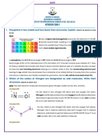 CHEMISTRY OF THE REPRESENTATIVE ELEMENTS-II Mid Q & A