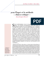 Jean Piaget Et La Methode Clinicocritique