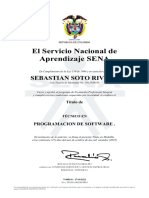 El Servicio Nacional de Aprendizaje SENA: Sebastian Soto Rivera