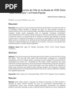 El Partido Comunista de Chile en La Década de 1930: Entre "Clase Contra Clase" y El Frente Popular