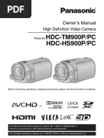 Owner's Manual Panasonic HDC-TM900/PC and HDC-HS900/PC