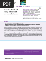 Original Research: Elaboration of Bio Based Building Materials Made From Recycled Olive Core