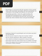 Psychological Foundation of Curriculum