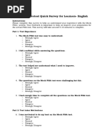 Learners Mock PISA Pretest Quick Survey