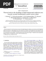 Thoron Levels in The Dwellings of High Background Radiation Area Located Around Kudankulam Nuclear Power Plant