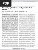 Letters: Harnessing Optical Forces in Integrated Photonic Circuits