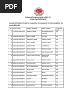 Second List - of - SC Candidates in BSc-Bio 2024