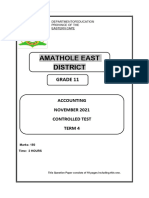 Accounting Grade 11 Final Controlled Test QP 2021