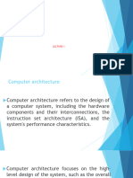 Lecture 1 Computer Architecture