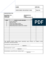 Commissioning Check Sheet For Extract Fans