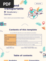 Travel and Transportation Vocabulary German 6th Grade