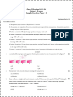 Class IX Session 2023-24 Subject - Science Sample Question Paper - 3