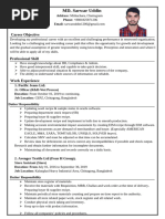 Resume of MD. Sarwar Uddin