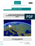 Close-Out Report: A.I.S.E. Laundry Sustainability Project # 1 For Heavy Duty Low Suds Laundry Powder Detergents (LSP-1)
