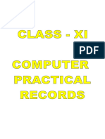 Computer Class XI Programs For Term-1 and Term-2