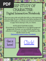 Digital Interactive Notebook: Deep Study of Character