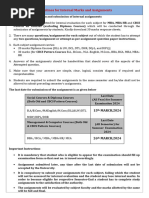 Guidelines For Internal Marks and Assignments: 15 MARCH, 2024