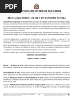 Diário Oficial Do Estado de São Paulo Resolução Seduc - 69, de 3 de Outubro de 2024