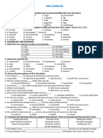 Unit 1 - Family Life - Test