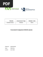 Assessment Type Module Code: Coursework Assignment 2021/22 Autumn