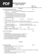 Chemistry 12th MID Term 2024-25