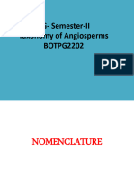 PG Semester II BOTPG2202 Taxonomy of Angiosperms