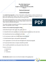 HANDOUT Analytical Paragraph 1