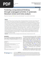 Fostering Computational Thinking Through Unplugged Activities A Systematic Literature Review and Meta-Analysis