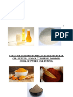 Study of Common Food Adulterants in Fat, Oil, Butter, Sugar, Turmeric Powder, Chilli Powder and Pepper